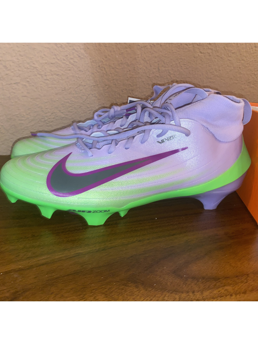 Nike Vapor Edge Zoom Pro360Football Cleats Purple Green US12